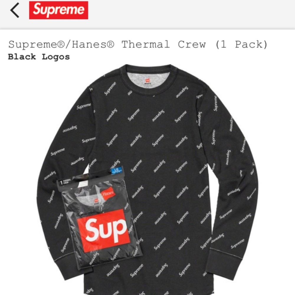 ❌SOLD❌Supreme Thermal Long Sleeve
